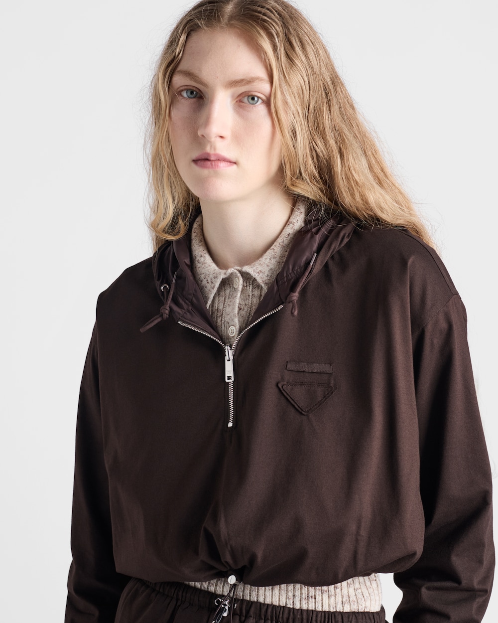 リバーシブルコットンジャージーx Re-Nylon フーディー
