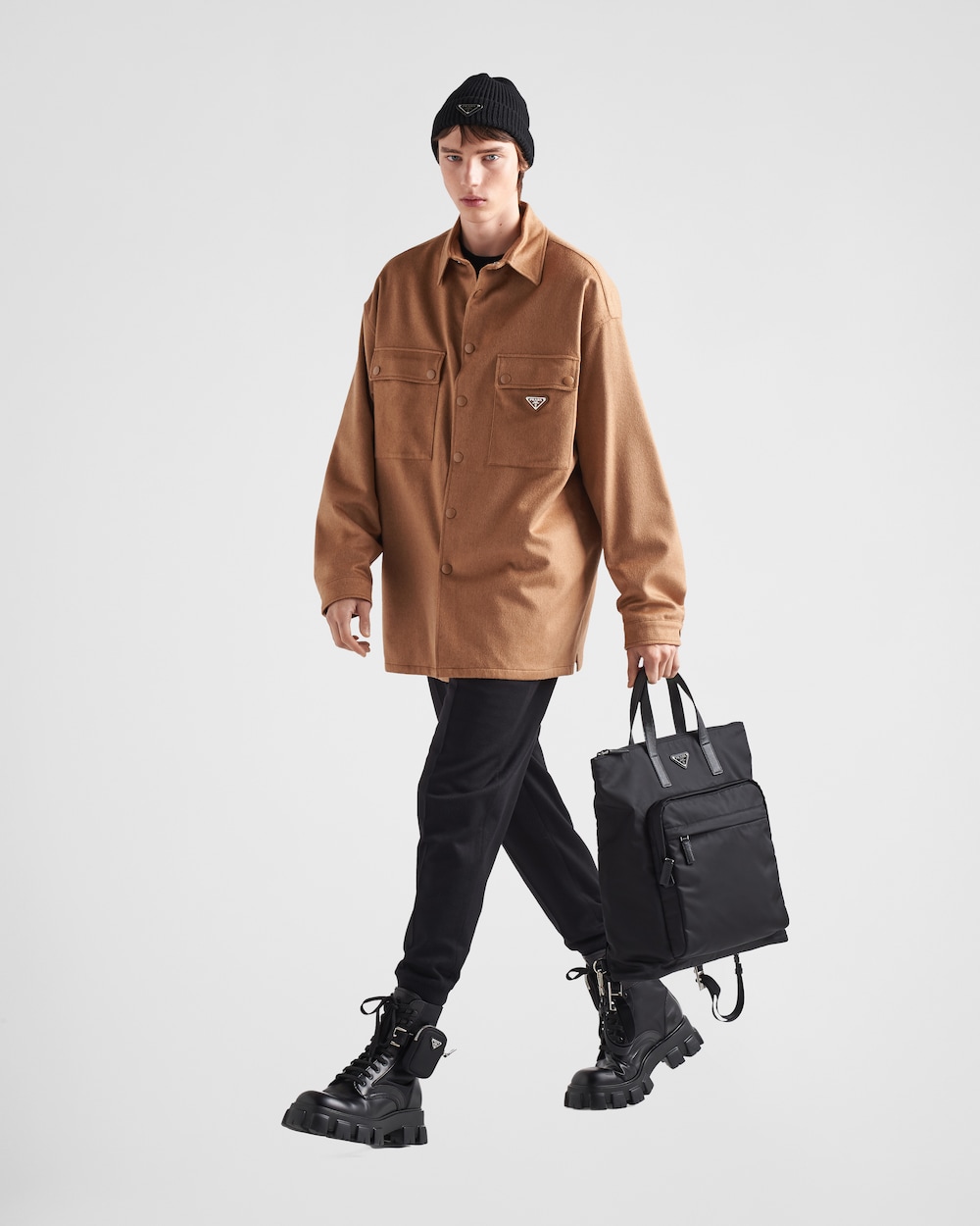 Re-Nylon xサフィアーノレザー トートバッグ
