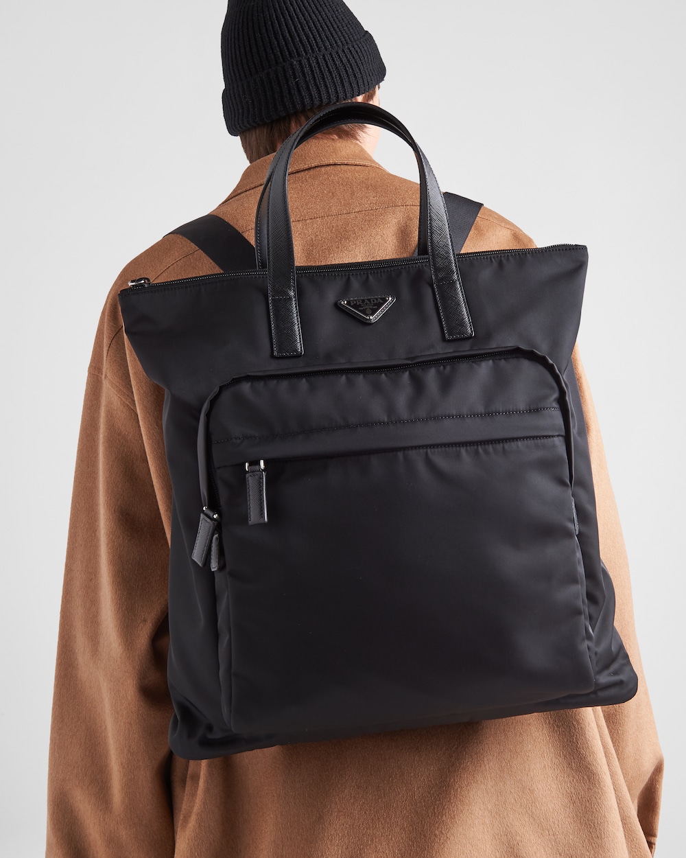 Re-Nylon xサフィアーノレザー トートバッグ