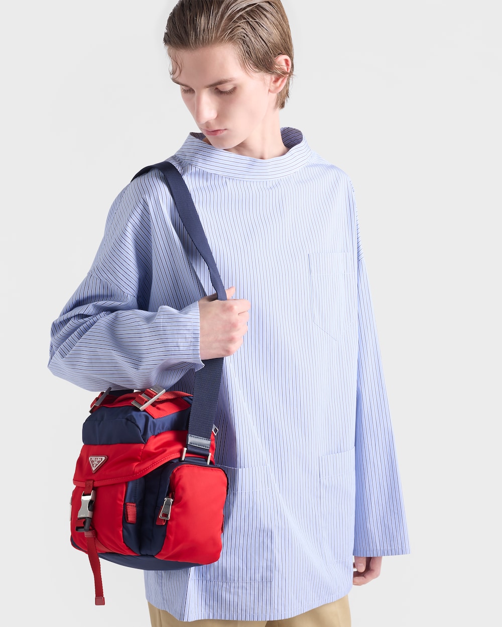 スモール Re-Nylon xレザー ショルダーバッグ