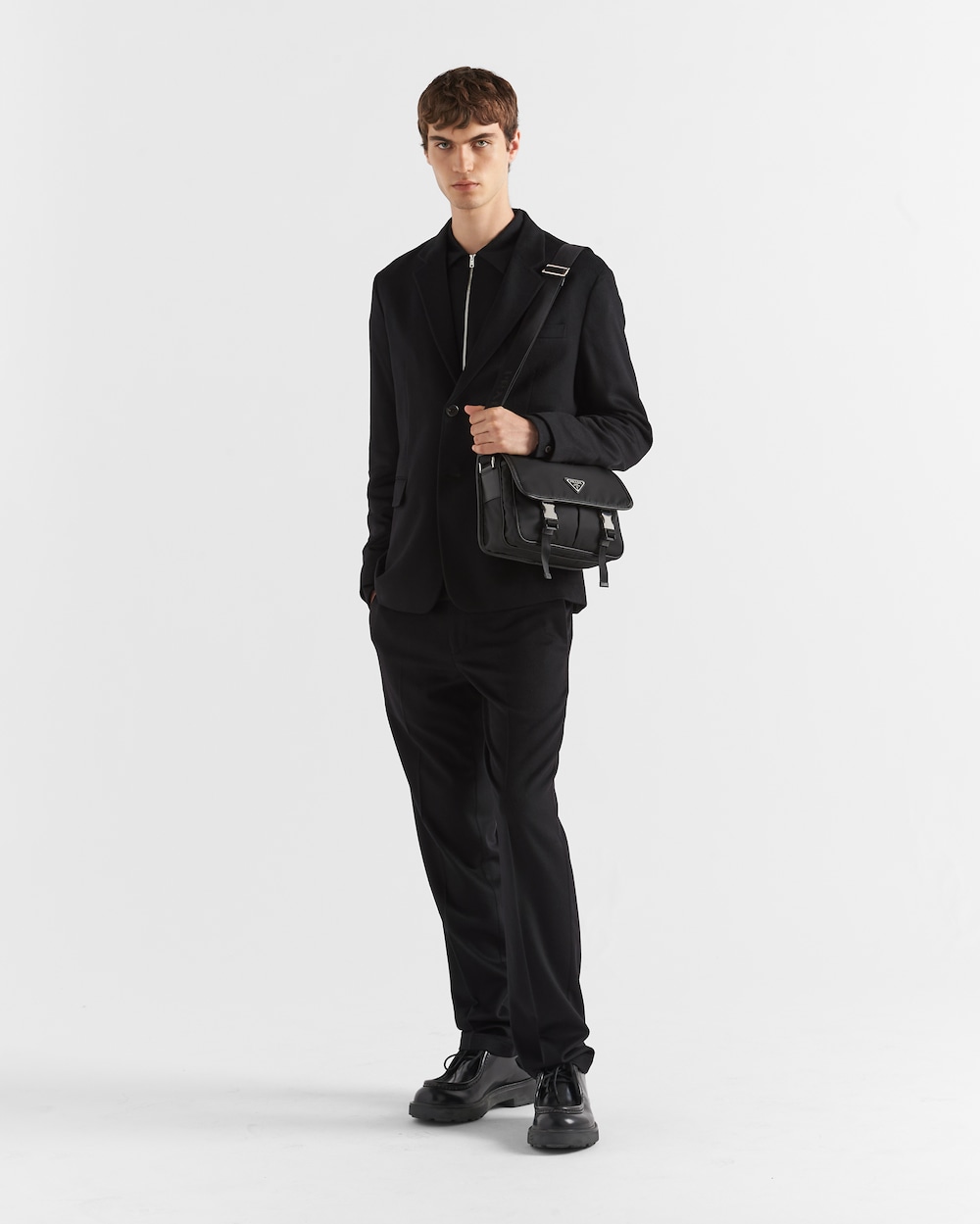 Re-Nylon xサフィアーノレザー ショルダーバッグ