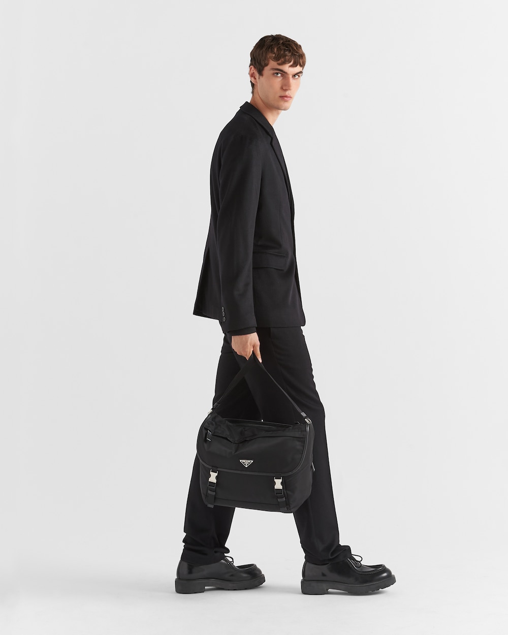 Re-Nylon xサフィアーノレザー ショルダーバッグ