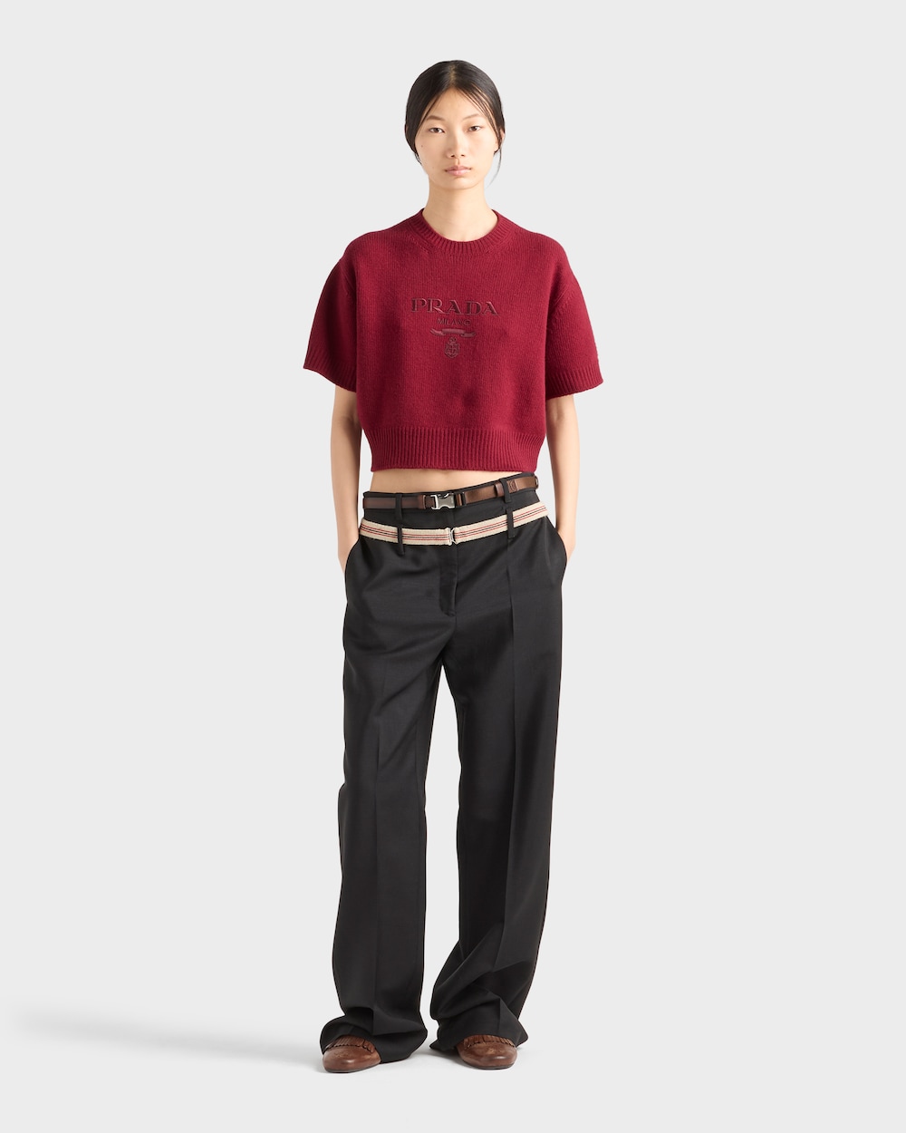 ウールxカシミヤ クルーネック セーター