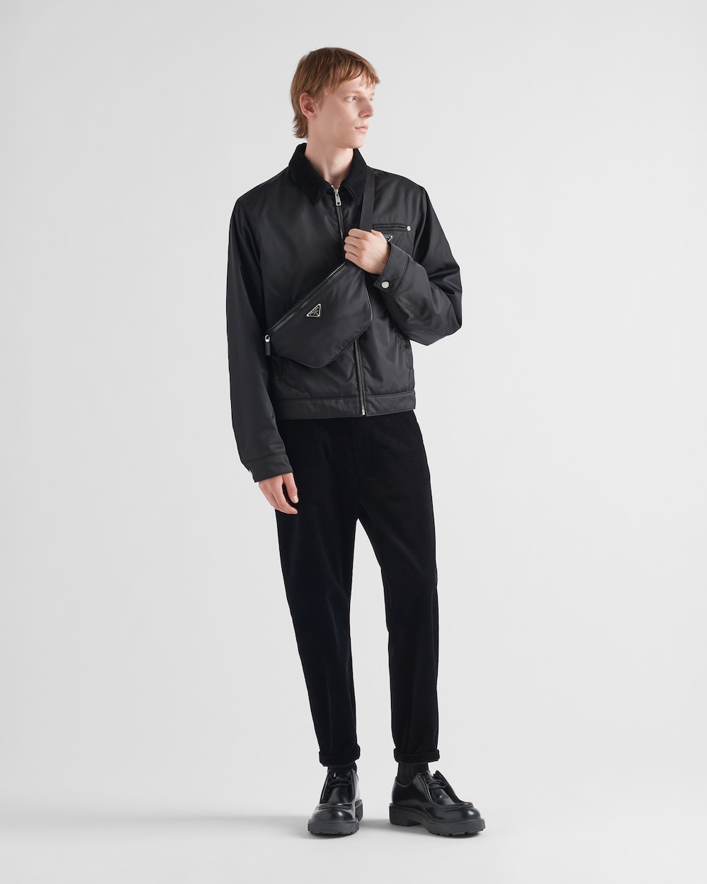 Re-Nylon xサフィアーノレザー ベルトバッグ