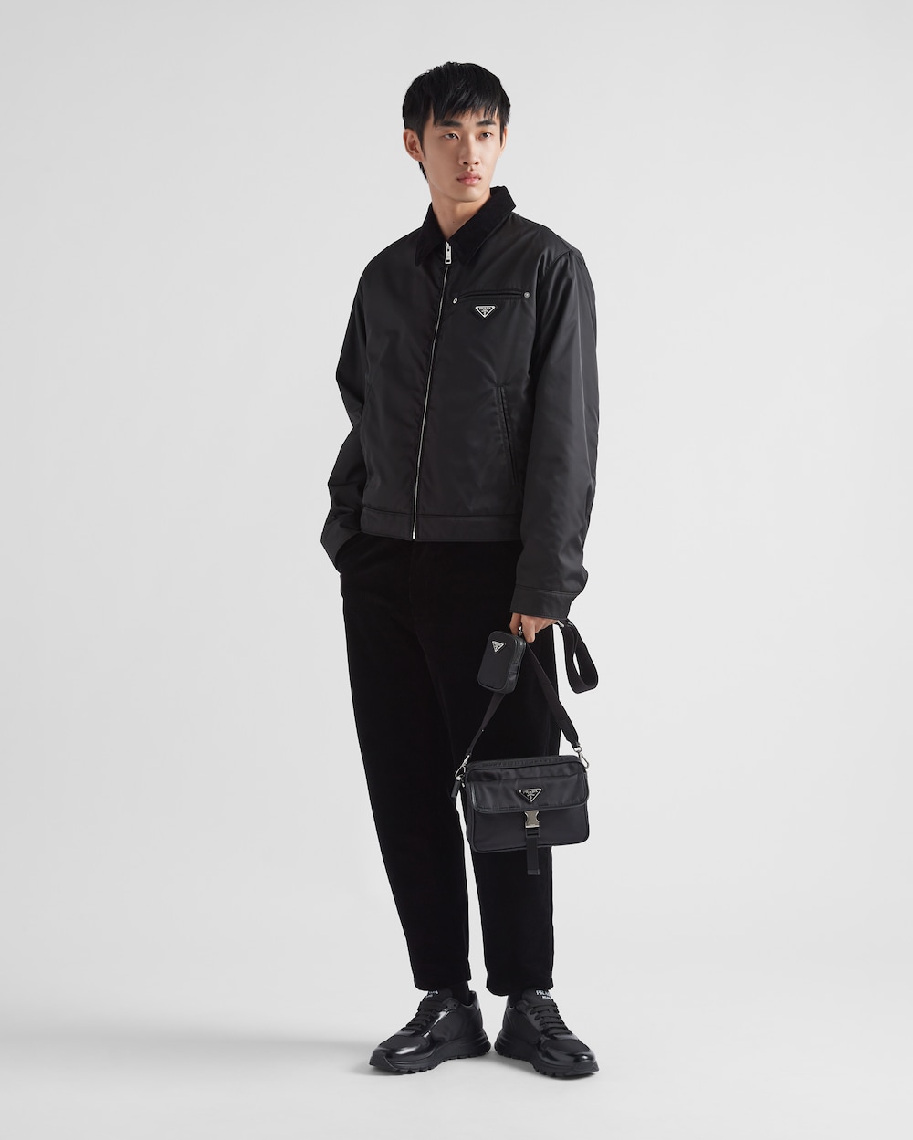 Re-Nylon xサフィアーノレザー ショルダーバッグ