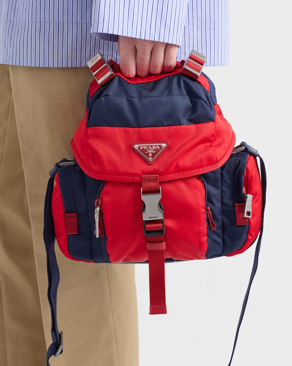 スモール Re-Nylon xレザー ショルダーバッグ