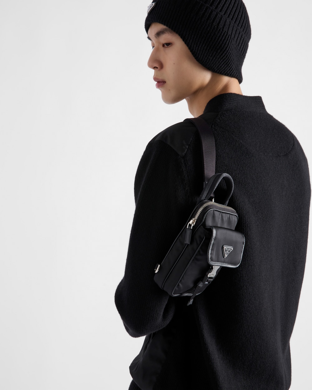 Re-Nylon xサフィアーノレザー スマートフォンケース
